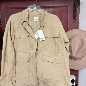 Kensie Beige Utility Jacket with Pockets